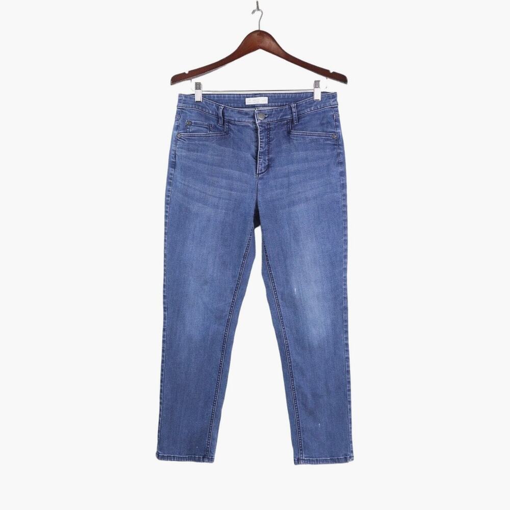 J Jill Size 10 Stretch Denim Smooth Fit Slim Ankle Jeans Blue Wash